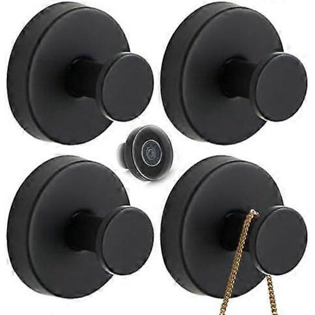 Heavy-Duty Hanger Hook Powerful Waterproof Vacuum Hooks for Kitchen & Bathroom - Stainless Steel Wall Hooks