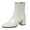 White, variant on Women Ankle Boots Heel Pointed Toe Booties Side Zipper Fall Boots for Women Short Boots for Women Dress Boots(White,9.5)