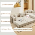 thumbnail image 6 of Timbernest 107" Oversized L-Shaped Cloud Couch, 7 in 1 Corduroy Modular Sectional Sofa for Living Room, Convertible Sleeper Sofa Bed with Side Pockets, No Assembly, Beige, 6 of 12