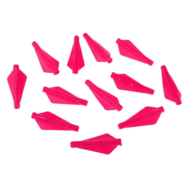 12 puntas de flecha de silicona universales para flechas de 7 mm para tiro con arco y bricolaje. Rosa