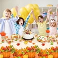 thumbnail image 6 of 133PCS Thanksgiving Party Supplies, Fall Thanksgiving Dinnerware Set for 16 Guests, Pumpkin Maple Leaf Tableware Set with Tablecloth for Autumn Party Decorations, 6 of 7