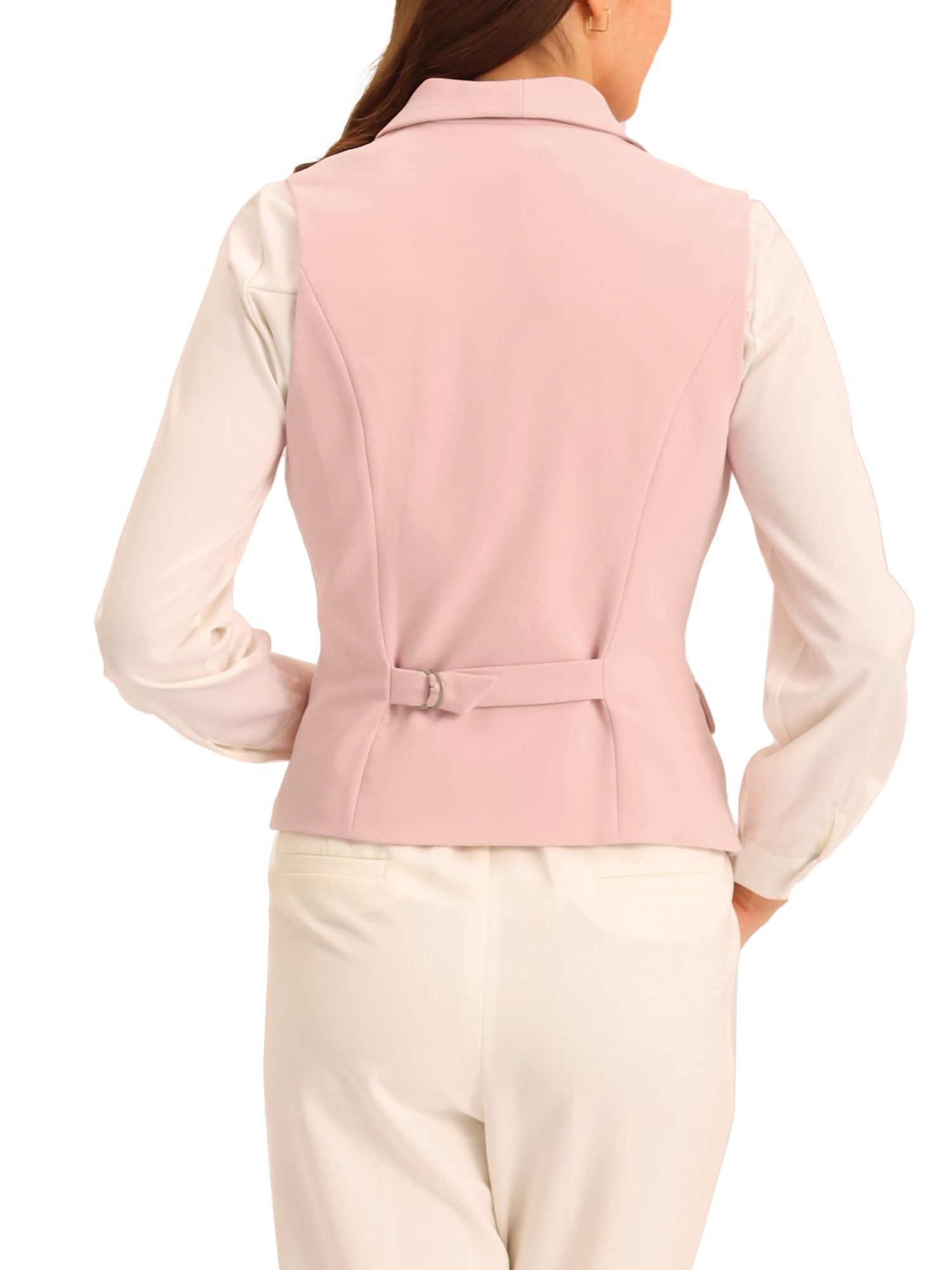 Unique Bargains Women's Elegant Waistcoat Double Breasted Shawl Lapel Suit Vest