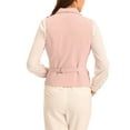 thumbnail image 3 of INSPIRE CHIC Gilet de Tailleur pour Femme à Double Boutonnage, Col à Revers, Élégant, Gilet L Rose, 3 of 6