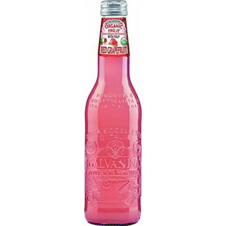Galvanina - Red Grapefruit With Pulp - Premium Organic Italian Sparkling Fruit Beverage - 12 fl oz (6 Glass Bottles)