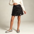 thumbnail image 6 of hotojiny Kids Sparkly Sequin Mini Skirt Girls Elastic Waist Glitter Party Skirt with Built-In Shorts Children Dance Outfit(Black,4-5 Years), 6 of 9