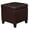 Brown, variant on Faux Leather Storage Ottoman with Wheels, 18.8" Square Rolling Footrest | Black Tufted Stool for Living Room, Bedroom & Vanity