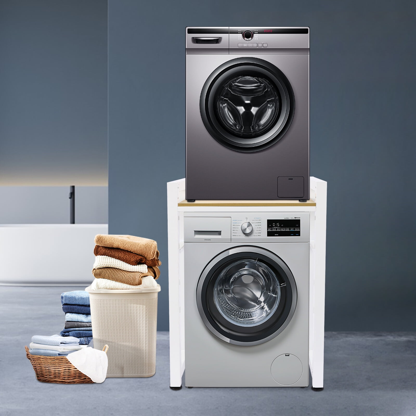 Adjustable Washer and Dryer Storage Shelf Organizer Rack Washer and Dryer Rack for Kitchens, Bedrooms
