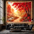 thumbnail image 6 of Vibrant Maple Tree on Forest Path with Stream in Autumn, Serene Illustration for Nature Lovers, Botanical Wall Art, Housewarming Gift, Tapestry Wall Hanging for Bedroom and Living Room, 6 of 7