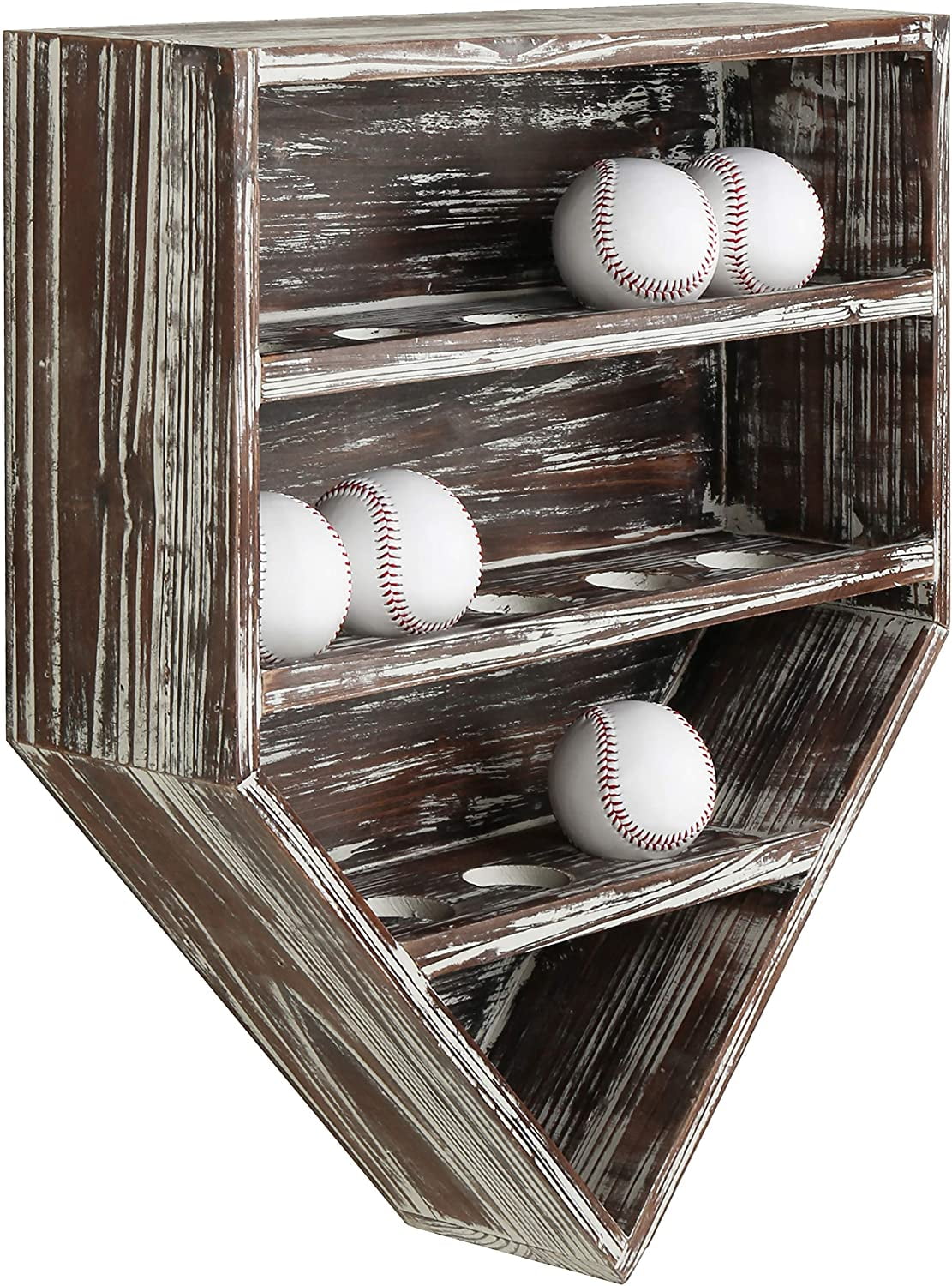 30 Baseball Ball Display Case Cabinet Holder Rack Home Plate Shaped w/98% UV Pro