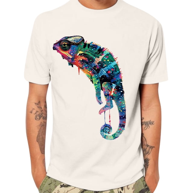 Styesk T-Shirts pour Homme T-shirt à Imprimé Lézard pour Homme à Manches Courtes Col Rond Haut/chemise