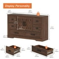 thumbnail image 2 of Farmhouse Wooden Dresser with 6 Drawers & 2 Barn Doors,Dark Brown, 2 of 6