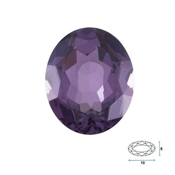Oval Shape Amethyst CZ Faceted Gemstone Sized 10x8 mm