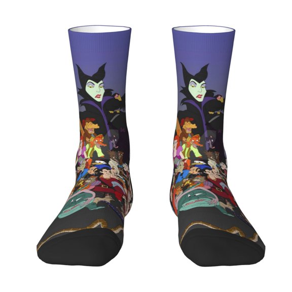 Vill-ain Bad Witche Socks For Women And Men Cartoon Long Socks For Athletic Running