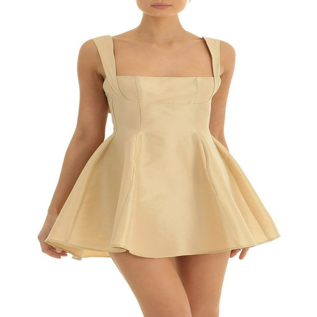 Robe Sans Manches Mini Dos Nu Bretelles Spaghetti Ligne A Robes Cocktail