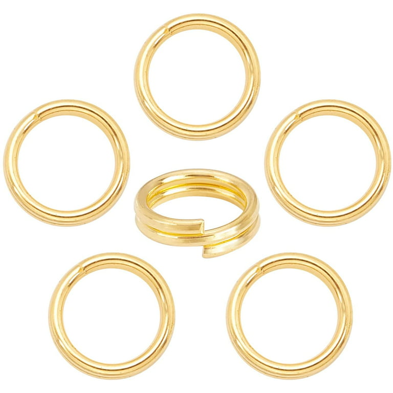 100 PCS Round solid brass large jump rings , brass open split rings