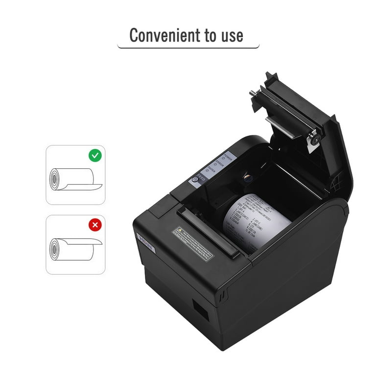 HOIN 80mm Thermal Receipt Printer with Auto Cutter USB Ethernet Interface Ticket Bill printing Compatible with Print Commands for Supermarket Store Home Business - Walmart.com