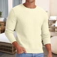 thumbnail image 2 of Mens Sweaters Knit Tops Blouse Men Classic V-Neck Long Sleeve Cable Thickened Thermal Knit Pullover Fall Winter Base Sweater, 2 of 9