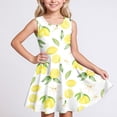 thumbnail image 4 of SOFTCCLO Dresses for Girls Sleeveless Crew Neck Lemon Print Fresh Casual Dress for Summer Daily Wear Size 11-12Y, 4 of 7