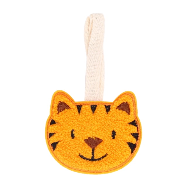 Etiqueta de nombre para niño, diseño de dibujos animados, felpa suave y bonita, ligera, portátil, amplia aplicación, etiqueta de equipaje de animales, tigre