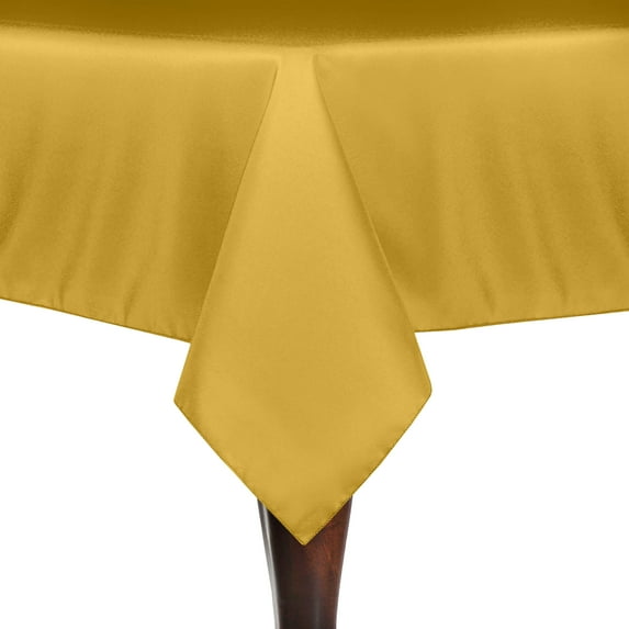 Ultimate Textile (5 Pack) 72 x 72-Inch Square Polyester Linen Tablecloth - for Wedding, Restaurant or Banquet use, Goldenrod