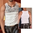 thumbnail image 4 of Donemore Men's Mesh Breathable Sleeveless Round Neck Shirt Fashion Sexy Trendy Design Lightweight Casual Tank Top, 4 of 4