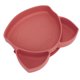 thumbnail image 2 of Platos de succión para bebés, 3 divisiones, 460 ml, resistentes a caídas, lindos platos divididos para bebés con forma de zorro para bebés, niños pequeños, rojo ladrillo, 2 of 5