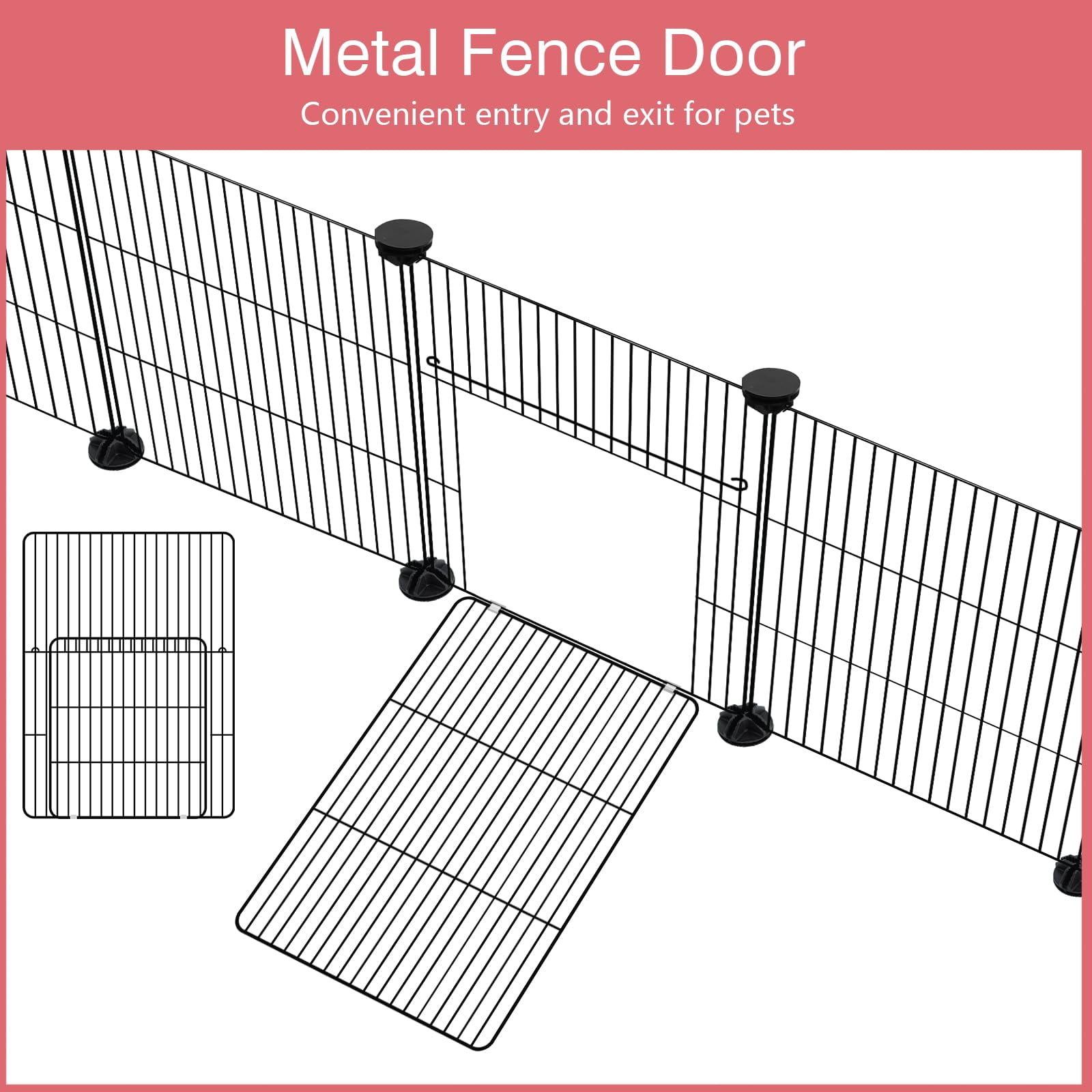 Panels Small Animal Playpen, Pet Playpen with Waterproof Mat, Cage for Guinea Pigs, Puppy Play Pen, Bunny Playpen, Indoor Outdoor Portable Metal Wire Yard Fence