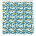 thumbnail image 3 of Ambesonne Tropical Shower Curtain, Exotic Leaf Monstera Palm, 69"Wx70"L, Earth Yellow Blue, 3 of 3
