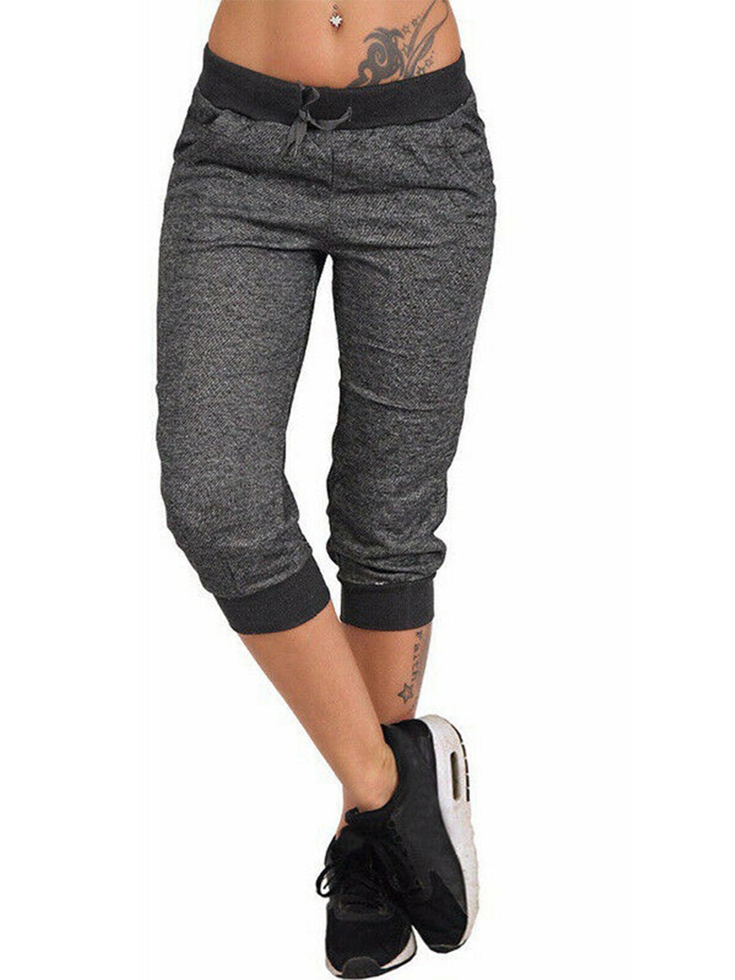 Women Sweatpants Capri Pants Cropped Jogger Running Pants Lounge Loose ...
