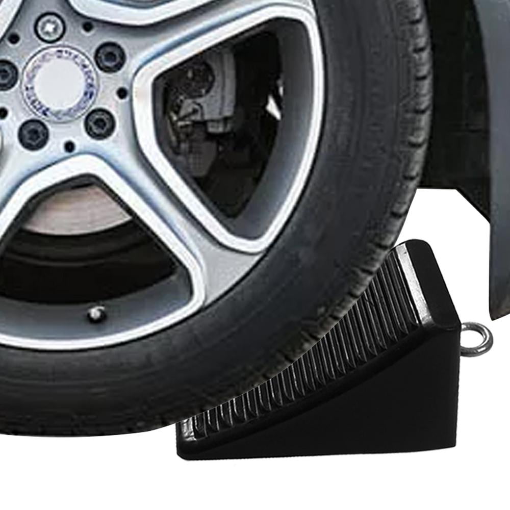ABN Rubber Wheel Chock with Rope Car Aircraft Plane Tire Traction Stabilizer Dual Twin Set RV ATV Trailer Truck 
