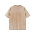 thumbnail image 5 of Women's Vintage Washed Bold Text Graphic Tee Summer Casual Crewneck Shirt, 5 of 5