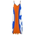 thumbnail image 6 of Blue And Orange Sleeveless Dress Loose Women's Dress Dresses Luxury Evening Dresses, 6 of 9