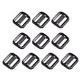 thumbnail image 1 of Eigraketly Hebilla deslizante de 10 piezas, hebillas ajustables trideslizantes negras, Clips de correa multiusos para bolsas al aire libre, , Escalada, 1 of 6