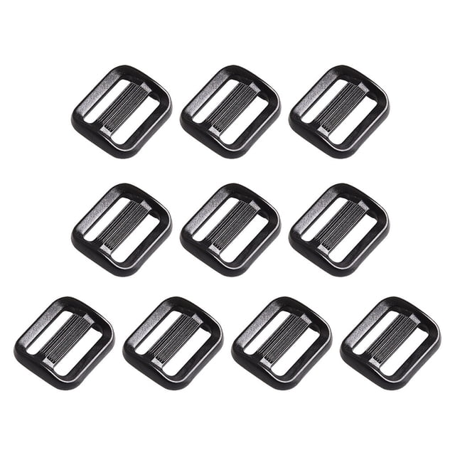 Eigraketly Hebilla deslizante de 10 piezas, hebillas ajustables trideslizantes negras, Clips de correa multiusos para bolsas al aire libre, , Escalada