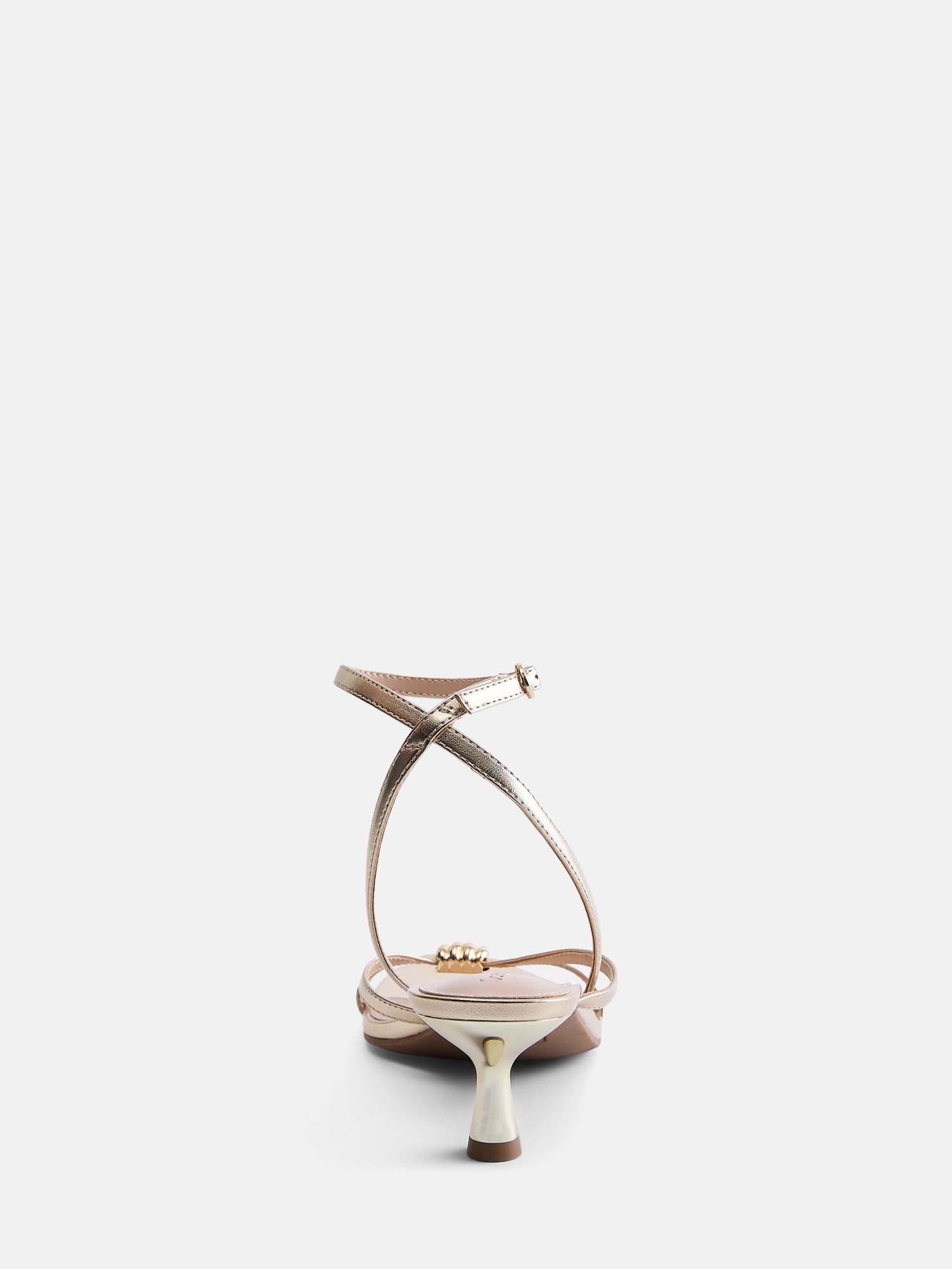 Scenario Women's Strappy Heels with Metal Ornament