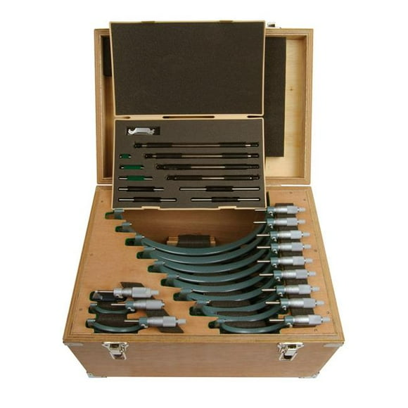 Mitutoyo Ensemble de 12 Micros et 11 Micromètres Standard de 0 à 12 Po