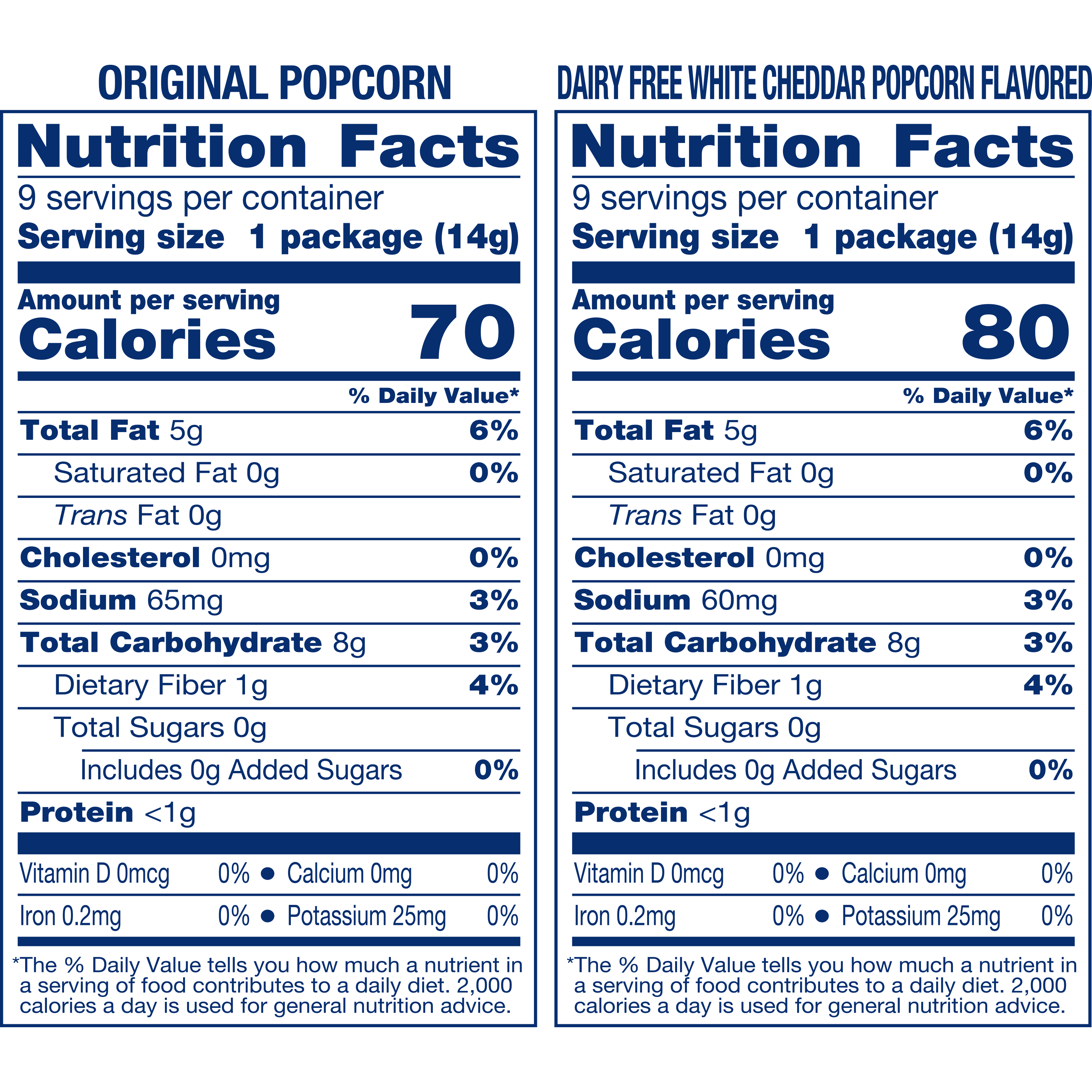 SkinnyPop Gluten-Free Original and Dairy-Free White Cheddar Popcorn Individual Snack Variety Pack, 0.5 oz Bag, 18 Count