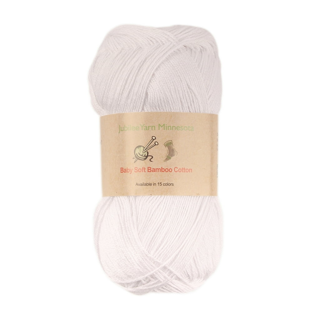 Baby Soft Bamboo Cotton Yarn JubileeYarn White 4 Skeins Walmart