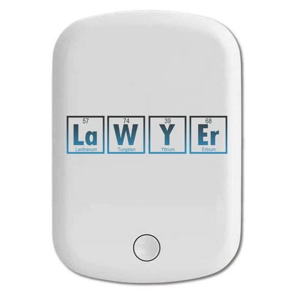 DistinctInk Magnetic Battery Pack, 5000 mAh Wireless Portable Charger with USB-C Cable, Compatible with MagSafe iPhone 14 / 13 / 12 Series - Lawyer Elements Periodic Table