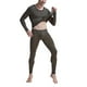thumbnail image 2 of Jumpingount Conjunto de ropa interior para hombre, ropa de dormir de seda helada para otoño e invierno, ropa de abrigo de Color sólido, camiseta interior conjuntos de ropa Verde/XL Jumpingount AP013755-09, 2 of 6