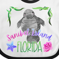 thumbnail image 4 of Inktastic Sanibel Island Florida Cute Swimming Manatee Boys or Girls Baby Bib, 4 of 4