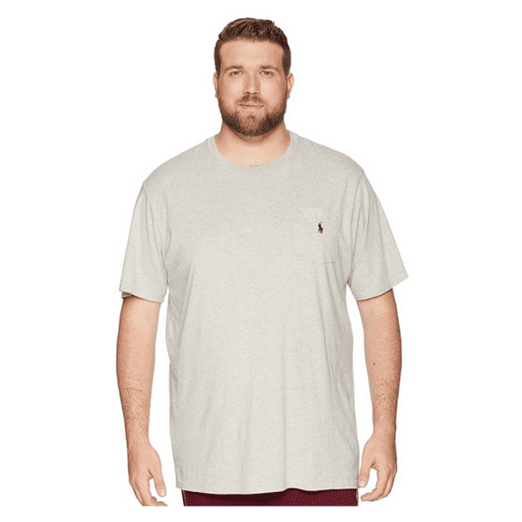 Polo Ralph Lauren Classic Fit Crew Neck Pocket T-Shirt, Grey Heather, LT