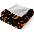 thumbnail image 5 of Halloween Blanket Flannel Fleece Blanket Cartoon Ghost Black Orange Soft Plush Throw Blanket for Bed Couch Floor and Chair (Black, Throw(50"x60")), 5 of 6