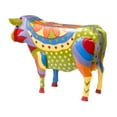 thumbnail image 5 of Evergreen Handmade Colorful Painted Folk Art Cow Metal Side Table, 5 of 5