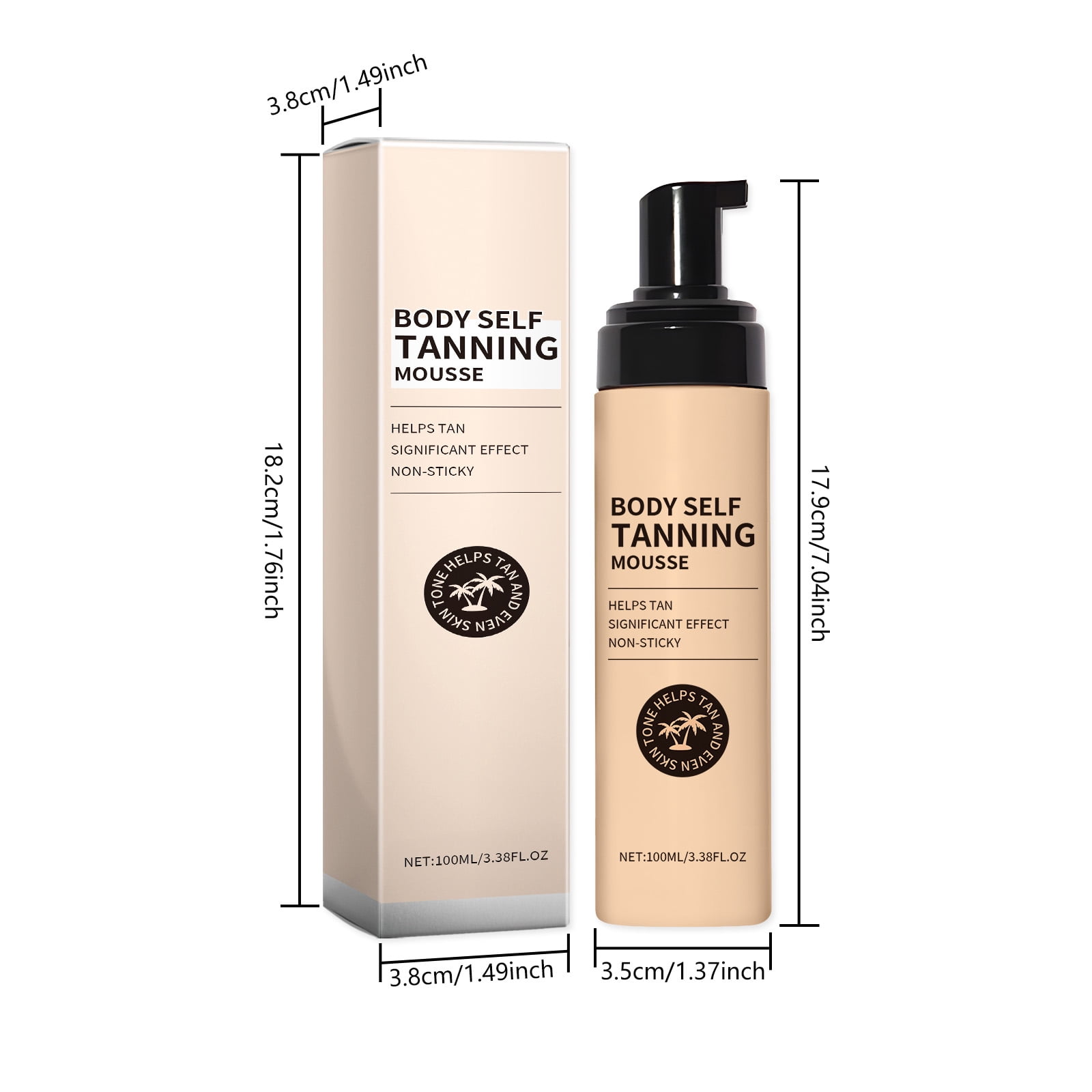 Alvantor Sunless Self Tanner Mousse, Bronze Tanning, 3.38 fl. oz.
