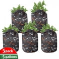 thumbnail image 1 of Space Grow Bags 5-Pack, Traveling into the Cosmos, Heavyduty Fabric Pots with Handles for Plants, 2 Sizes, Black Orange White, by Ambesonne, 1 of 3