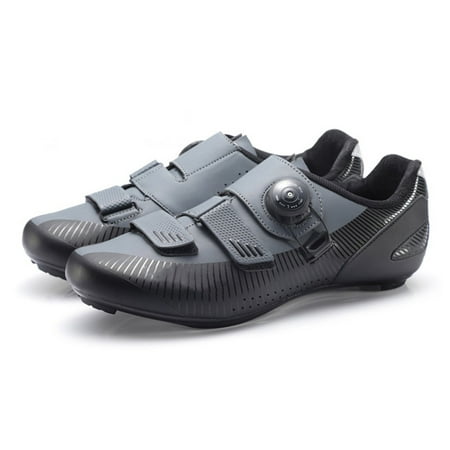 

Men Sports Running Shoes Breathable Lock Pedal Shoes Widening Strap Design For Road And High-way Speed Ride 40 Black Gray