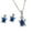 Dark Blue, variant on Huanledash 1 Set Earrings Necklace Turtle Pendant Rhinestone Jewelry Shiny Stud Earrings Choker Necklace for Wedding