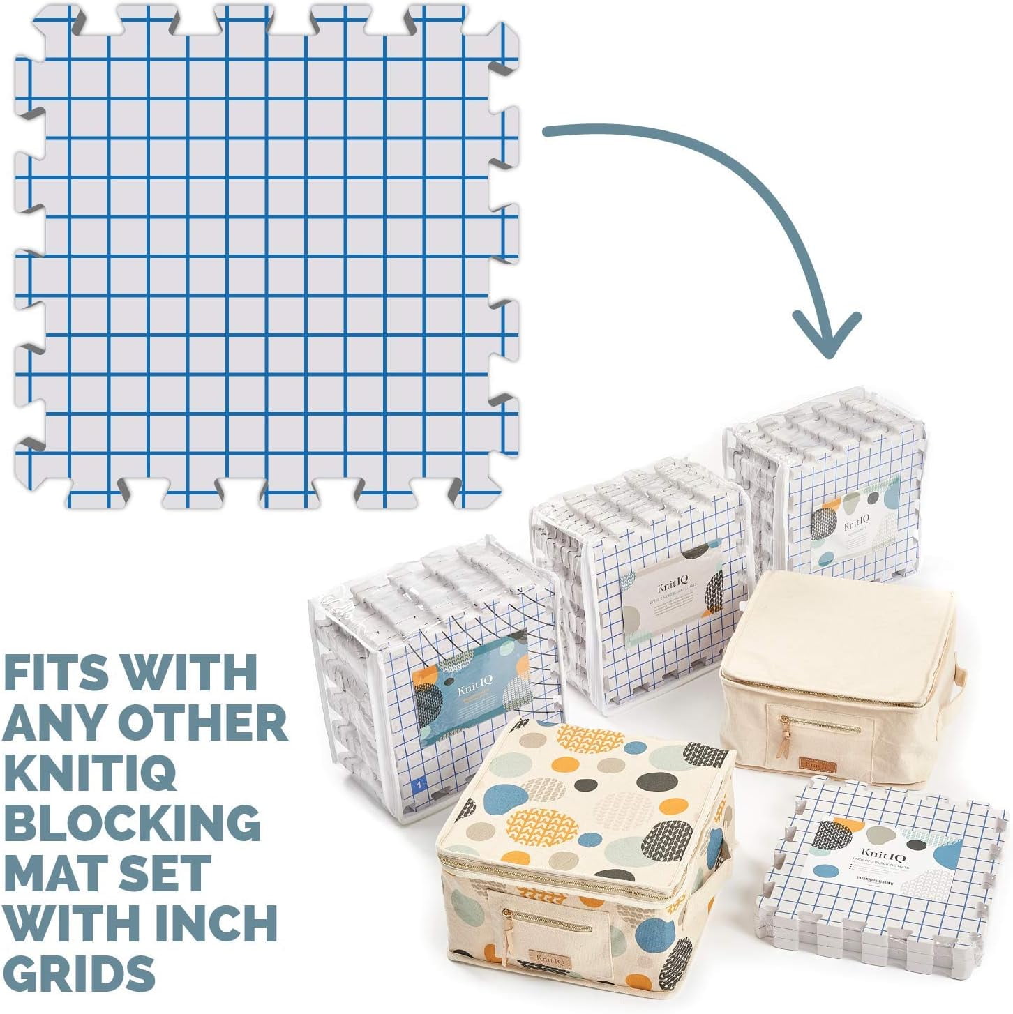 KnitIQ Premium Mat Set  Artisan Design Blocking Mats for Knitting 