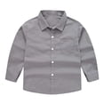 thumbnail image 3 of Curuila Kids Toddler Boys Shirt Long Sleeve Solid Color Lapel Button Down Shirts For Boys Loose Fit Casual Tops Grey Size 13-14 Years, 3 of 7